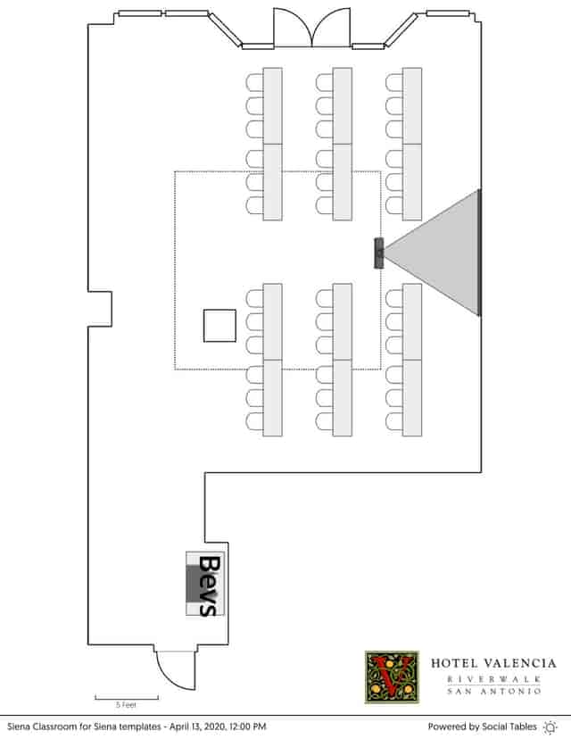 Siena classroom lecture event, projection, tiered seating