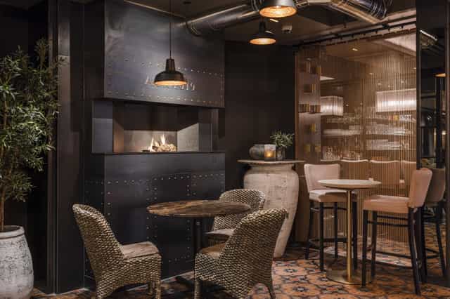 Zachariasbryggen VIP lounge, rustic-chic, fireplace, event