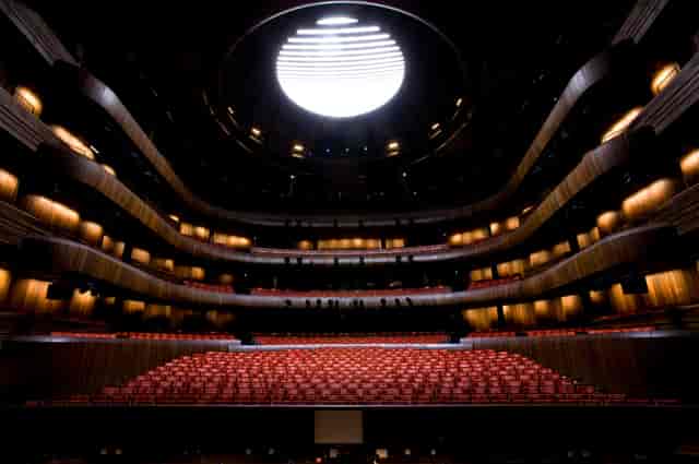 Oslo Opera House auditorium, grand tiered hall, gala conference