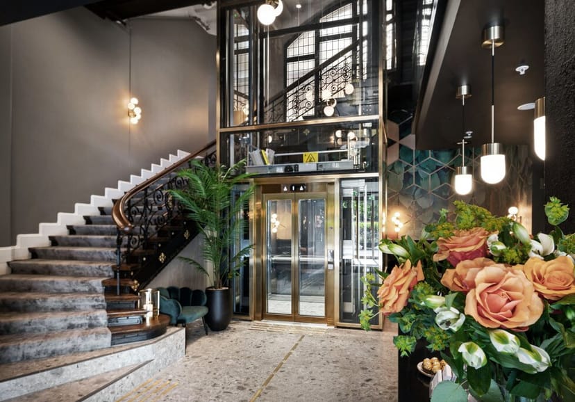 Karl Johan Hotel lobby, elegant staircase, VIP event, networking