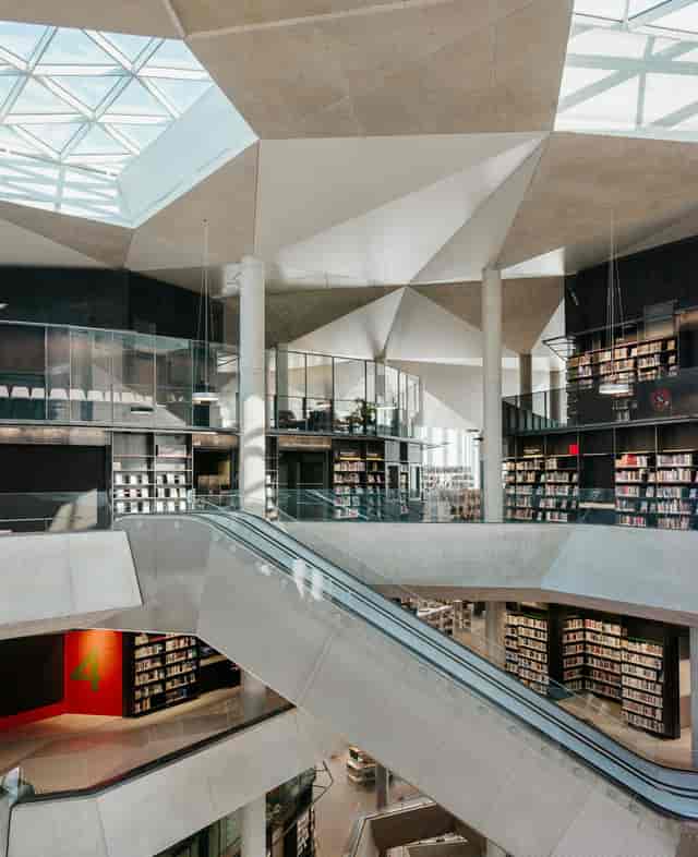 Modern Deichman Bjørvika event space, bright, architectural, conference, networking