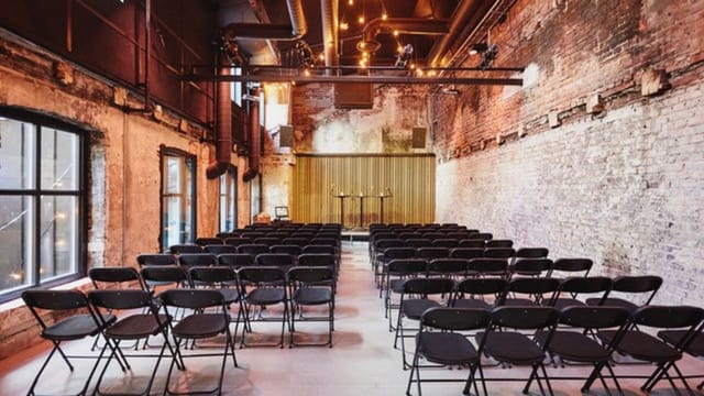 Oslo industrial venue, modern conference, product launch