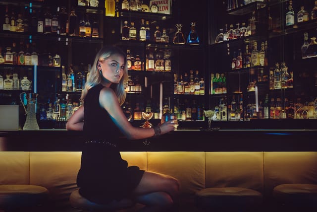 Sophisticated bar at Pipervika in THE THIEF, ideal for networking events and after-parties.