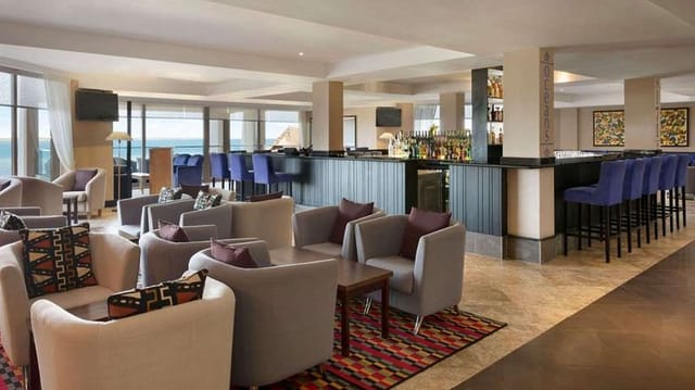 Ramada lounge bar, ocean view, networking, cocktail event