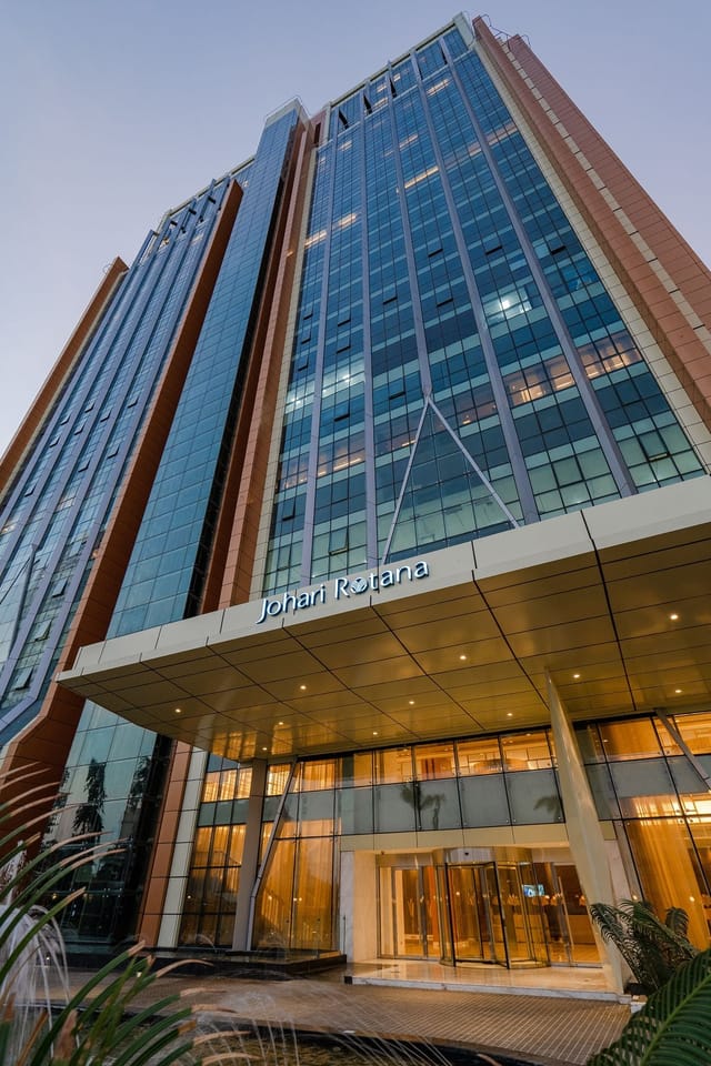 Johari Rotana hotel conference space, modern ballroom event