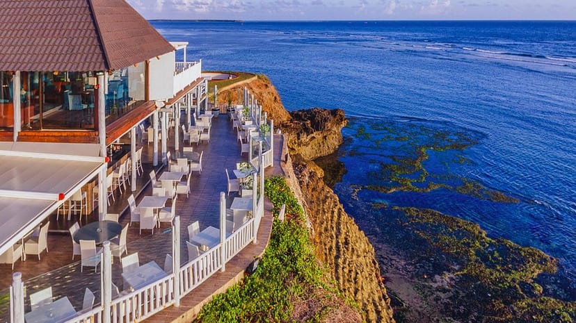 Karambezi cliffside lounge, ocean view, wedding, event