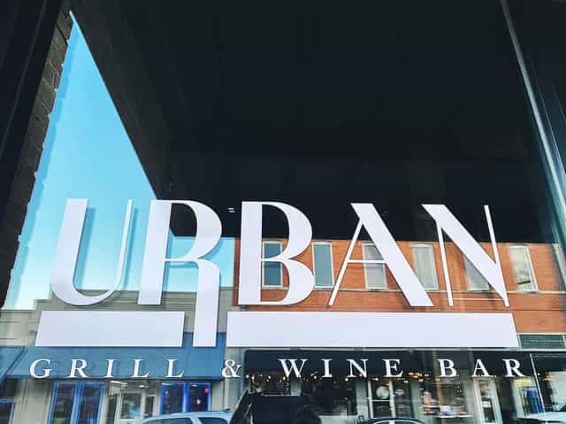 Urban Grill & Wine Bar signage, corporate dinner, networking event