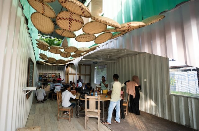 Nafasi Art Space rustic modular venue, eco-conscious event, workshop