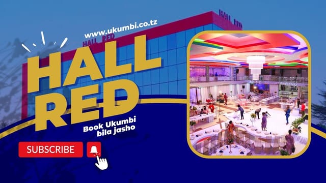 Hall Red venue, modern lighting, banquet, corporate event