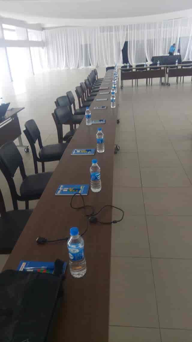 Oasis Village Club meeting, table, chairs, event setup