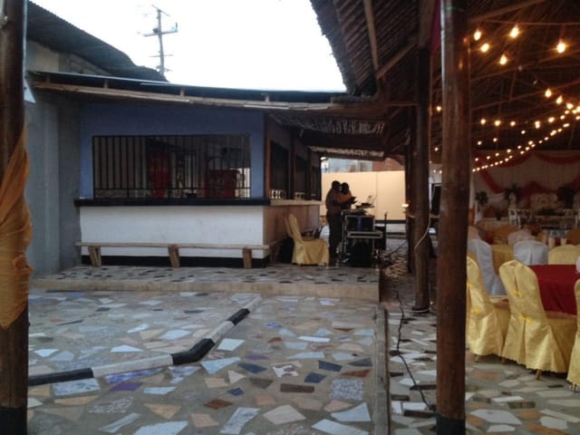 Rustic outdoor hall wedding reception venue
