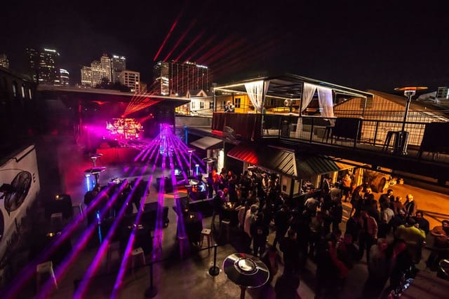 The Venue ATX VIP area, multi-level, corporate event, brand activation.
