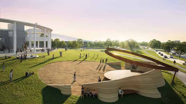 3D-Printed Stage on Hartman Concert Lawn