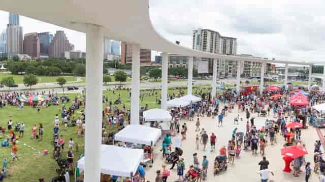 H-E-B Terrace festival, families, outdoor market