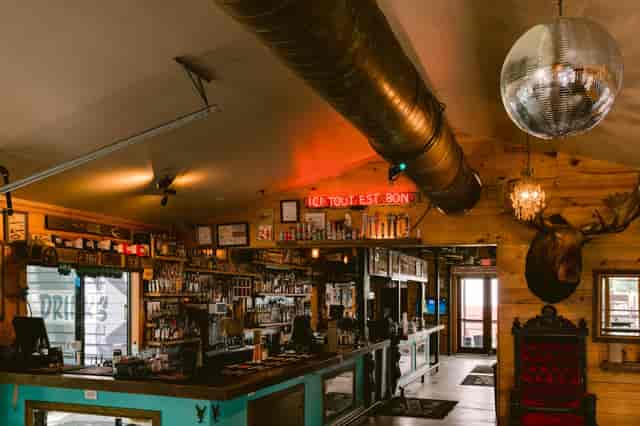 Lustre Pearl Rainey bar, disco ball, live music event