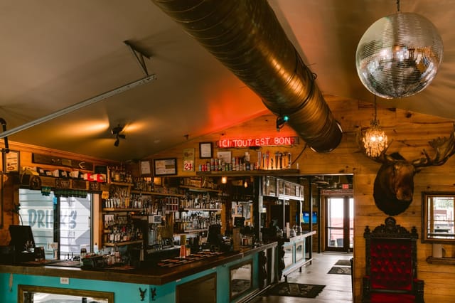 Lustre Pearl Rainey bar, disco ball, live music event