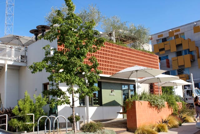 Rooftop event, urban brick, networking, corporate reception