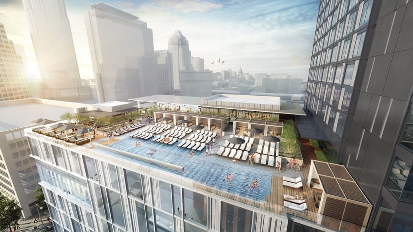 Austin Marriott rooftop pool event