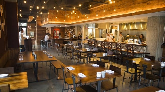 Modern Corazon event space, industrial chic, networking, corporate dinner.