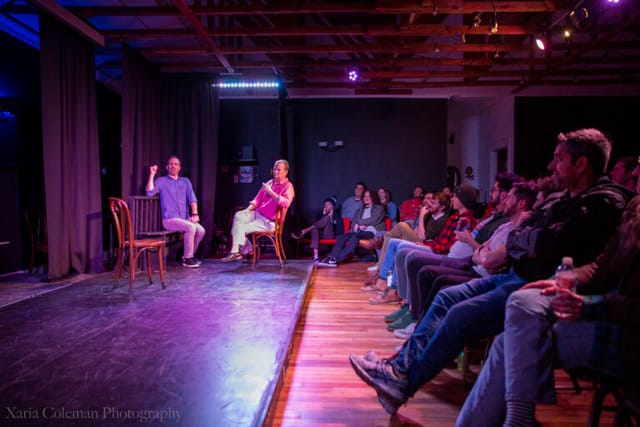 Coldtowne Theater black box, intimate stage, improv comedy show