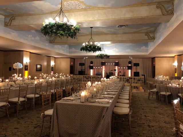Austin Club banquet hall wedding gala seated dinner