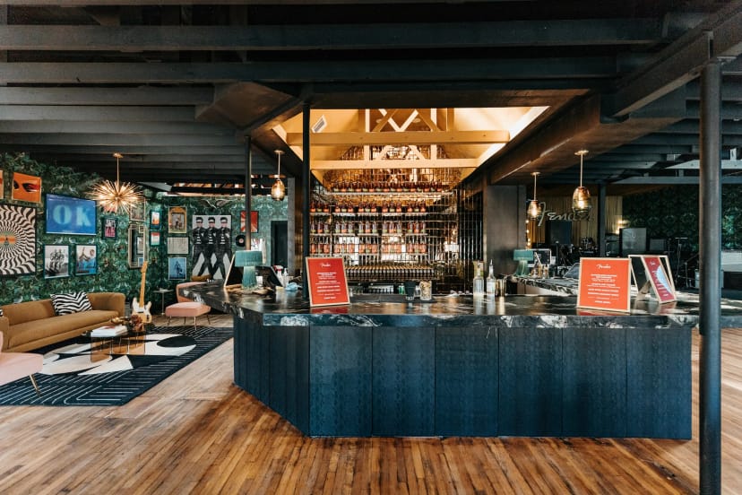 Austin industrial event space, bar, networking, cocktail