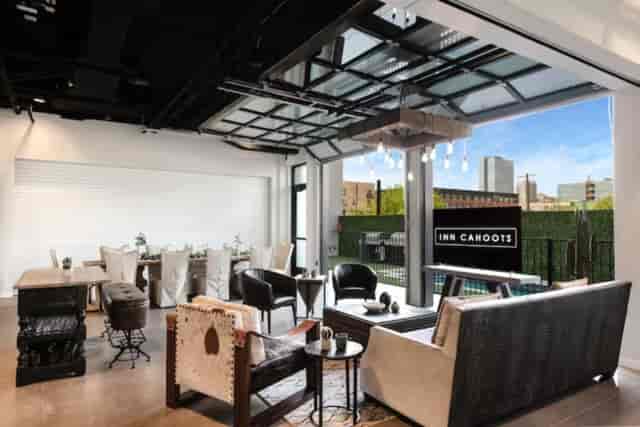 Inn Cahoots event space, modern, indoor-outdoor, corporate retreat