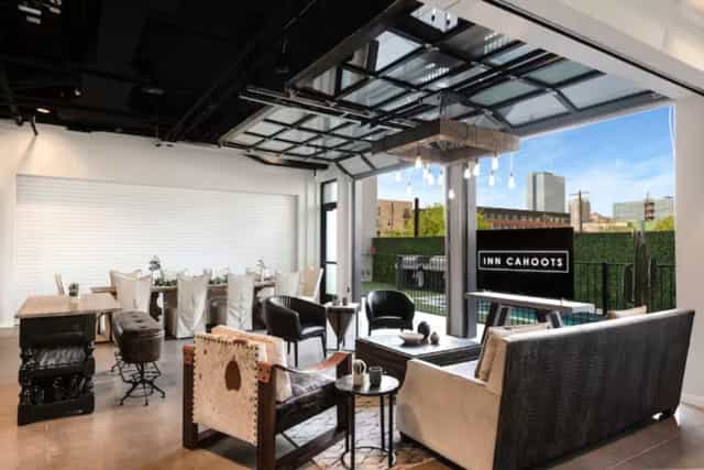 Inn Cahoots event space, modern, indoor-outdoor, corporate retreat