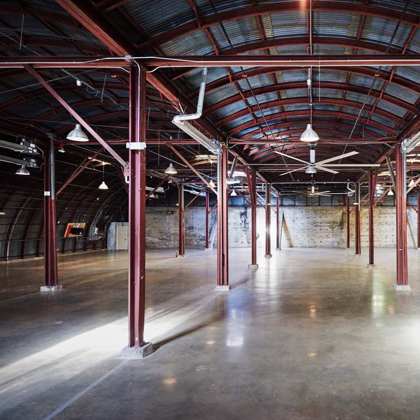 Fair Market warehouse event space, industrial, raw, flexible
