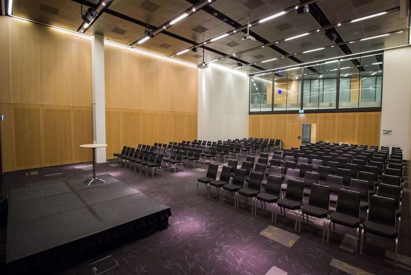 Meeting space at Radisson Blu, Stockholm; sleek seating, natural light; events, presentations.