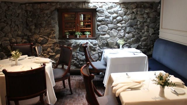 French Laundry private dining, stone walls, small event, celebration