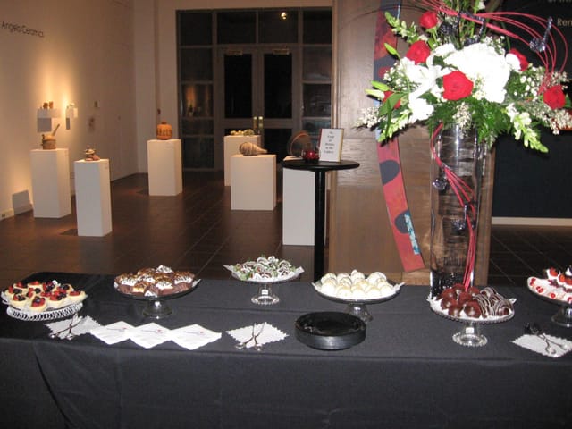 Art gallery dessert station, elegant party, catering
