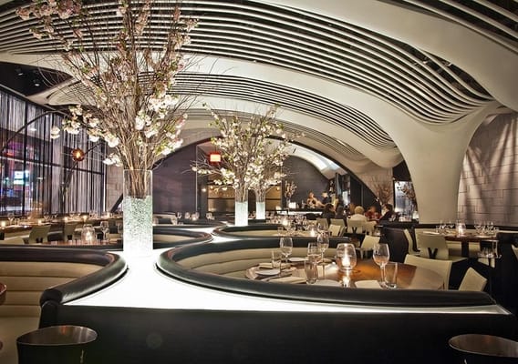 STK Steakhouse lounge, modern ambiance, networking event
