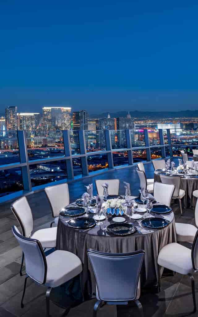 Moon View gala, Vegas rooftop, city lights