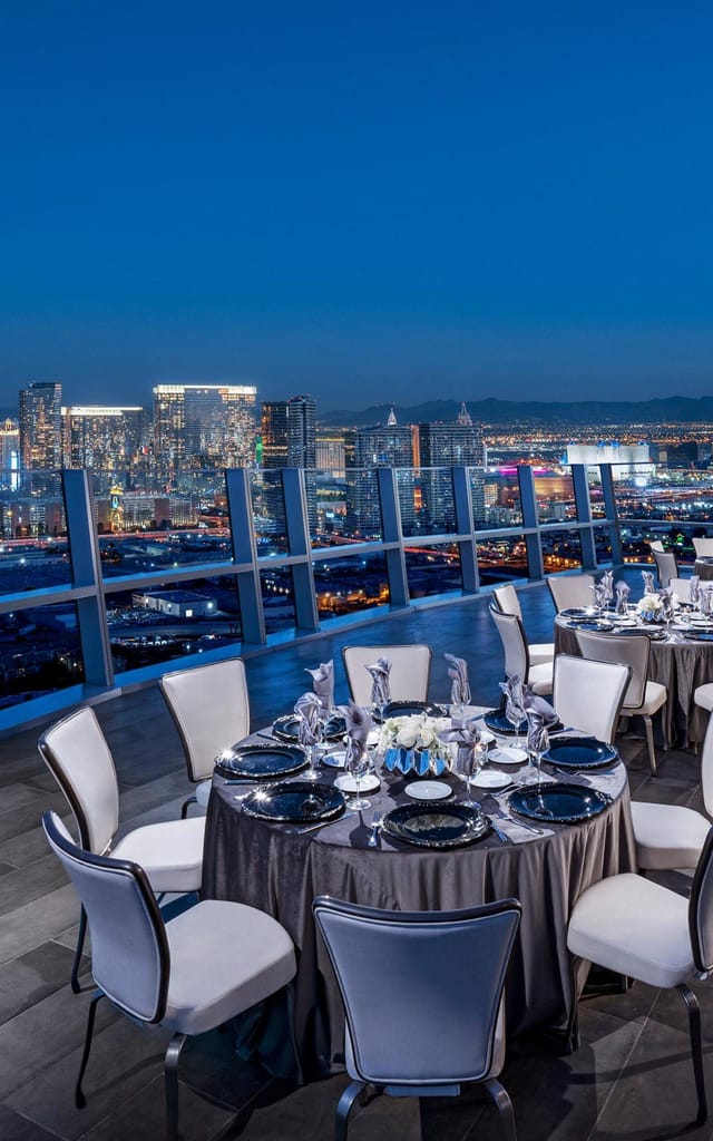 Moon View gala, Vegas rooftop, city lights