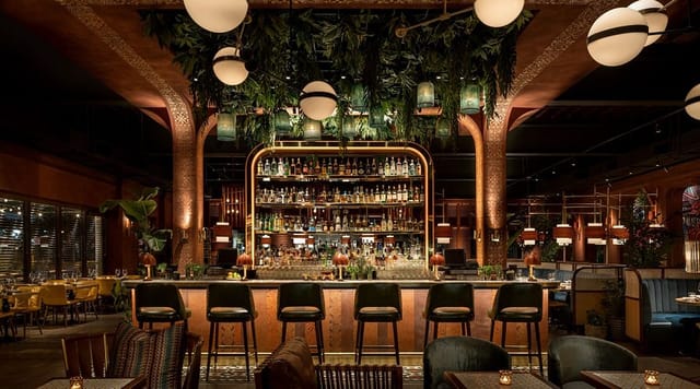 Chic restaurant bar, cocktail event, product launch