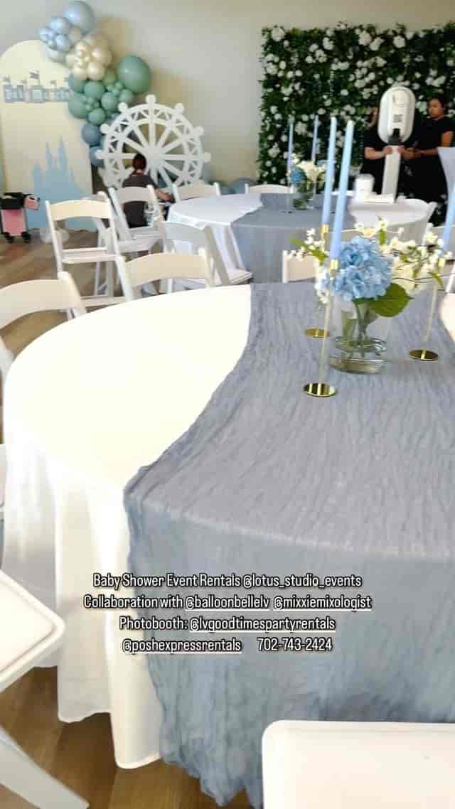 Nautical baby shower, balloon arch, castle decor, party setup