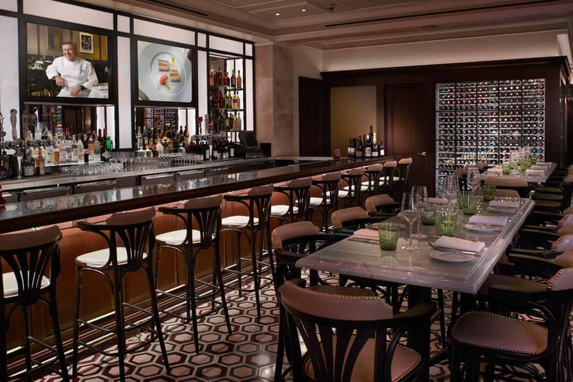 DB Brasserie bar, communal table, event venue