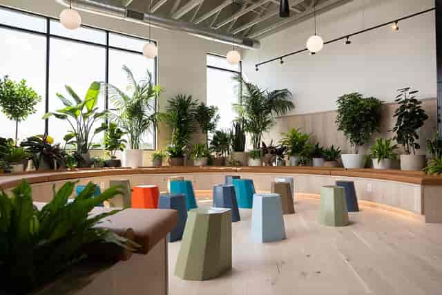 Biophilic Las Vegas private office, workshop, networking