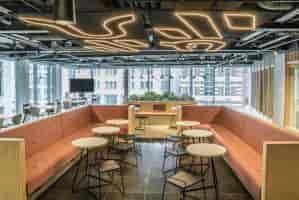 Tim Berners-Lee meeting room in HubHub, modern space for workshops and networking.