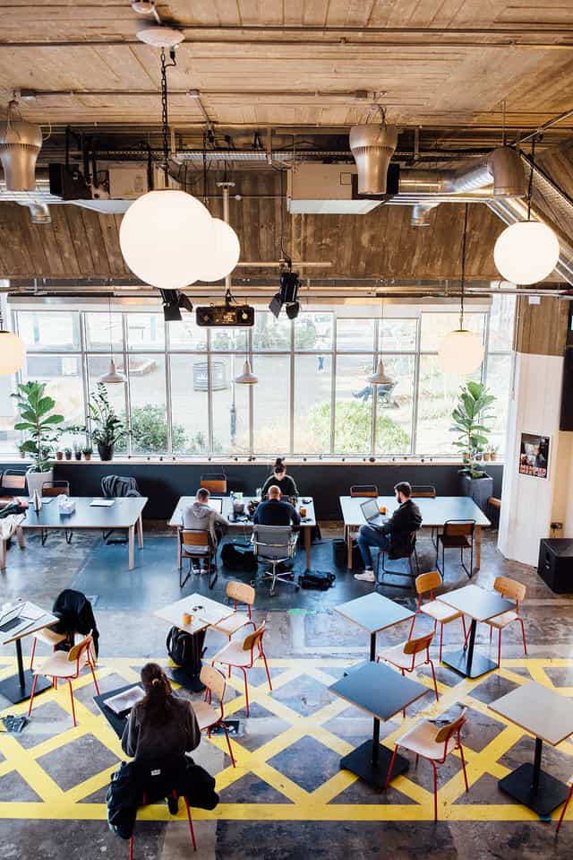 Modern event space, natural light, workshop, networking