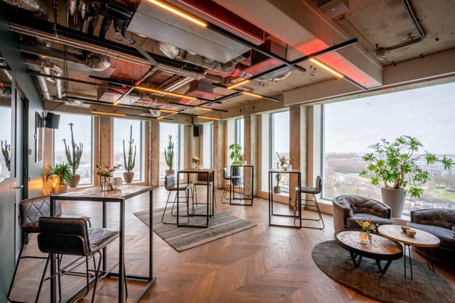Modern event space at The Press Room, ideal for upscale receptions and networking.