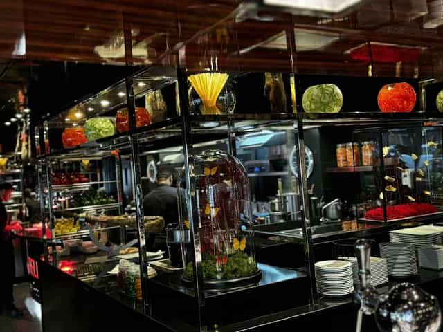Robuchon cocktail reception, modern decor, culinary event
