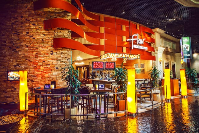 Fleur restaurant dining, modern ambiance, cocktail event