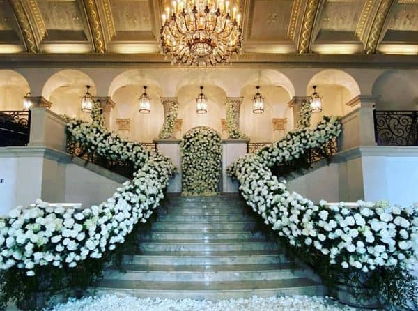 Stirling Club wedding floral staircase | Gala luxury