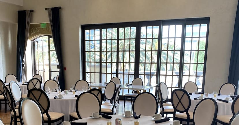 Stirling Club Veranda Patio banquet, formal dinner, seated event.
