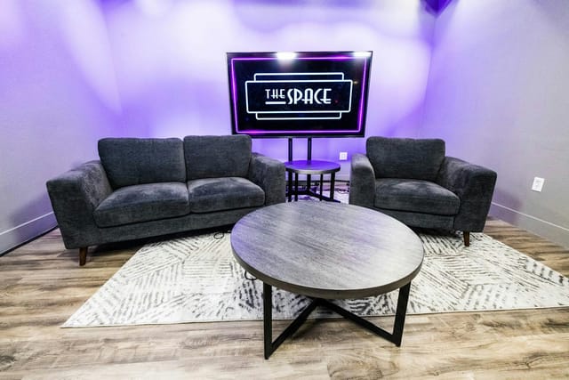 Podcast studio VIP lounge networking event