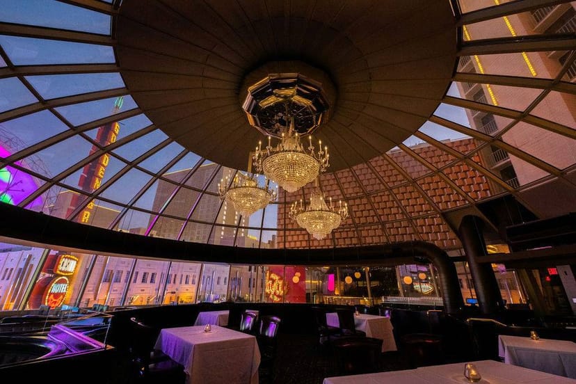 Oscar's Steakhouse private dining, elegant event, city lights