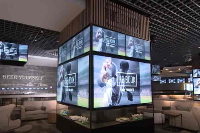 LINQ Sportsbook video wall, Las Vegas event lounge