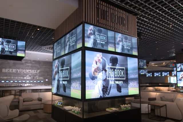 LINQ Sportsbook video wall, Las Vegas event lounge
